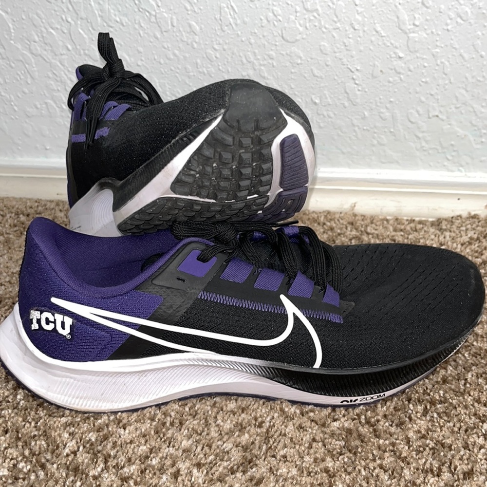 Lightly worn TCU Nike Air Zoom Pegasus shoes